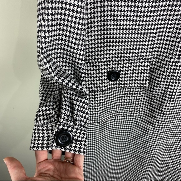 Talbots: Houndstooth Button Longline Popover Tunic Top Midi Shirt Dress Size 6 - Picture 4 of 6